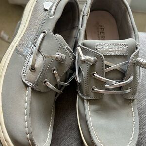 Sperry Gray Boat Shoes with Moccasin Design and Non-Marking Soles